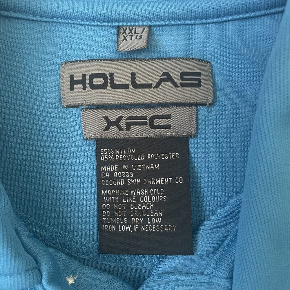 Hollas XFC Golf Shirt Mens XXL 2XL Polo Blue Short Sleeve Collared - Picture 3 of 7